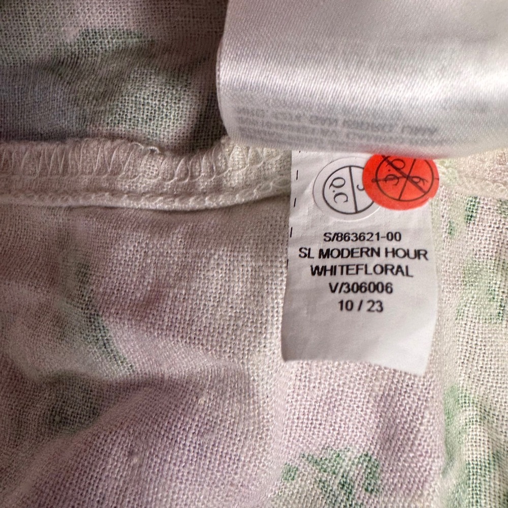 Cottagecore Floral Midi Sundress Prairie Garden Party Linen Blend‎ Smocked NWT L - Picture 11 of 12